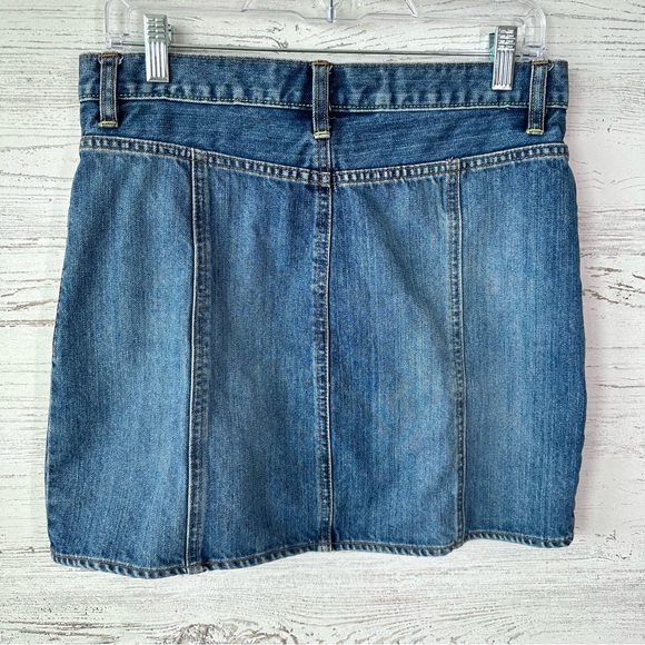 VINTAGE GAP Y2K Low Rise Denim Mini Shirt Blue 8 Boho - Picture 3 of 6